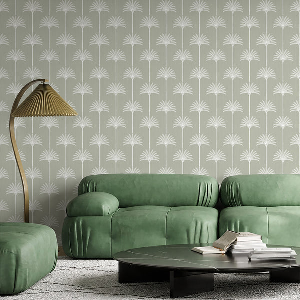 Sage Green Palm Tree Wallpaper L003