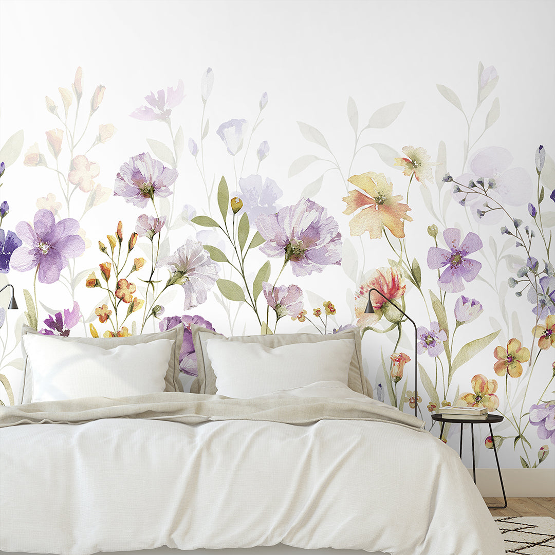 Purple Wildflower Wall Mural WM102