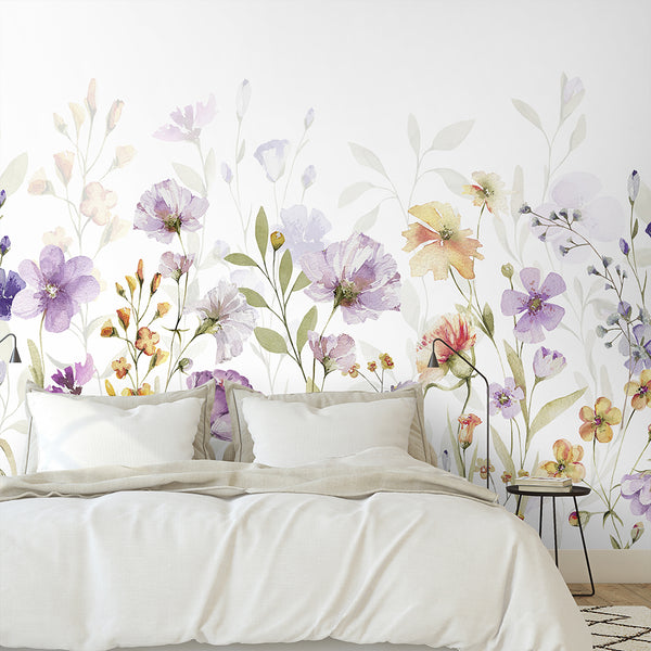 Purple Wildflower Wall Mural WM102
