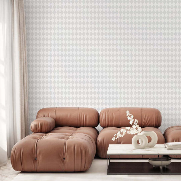 Pastel Gray Rhombus Wallpaper S029 - CostaCover - Peel and stick Removable Wallpaper - abstract wallpaper - accent wallpaper - adhesive wallpaper