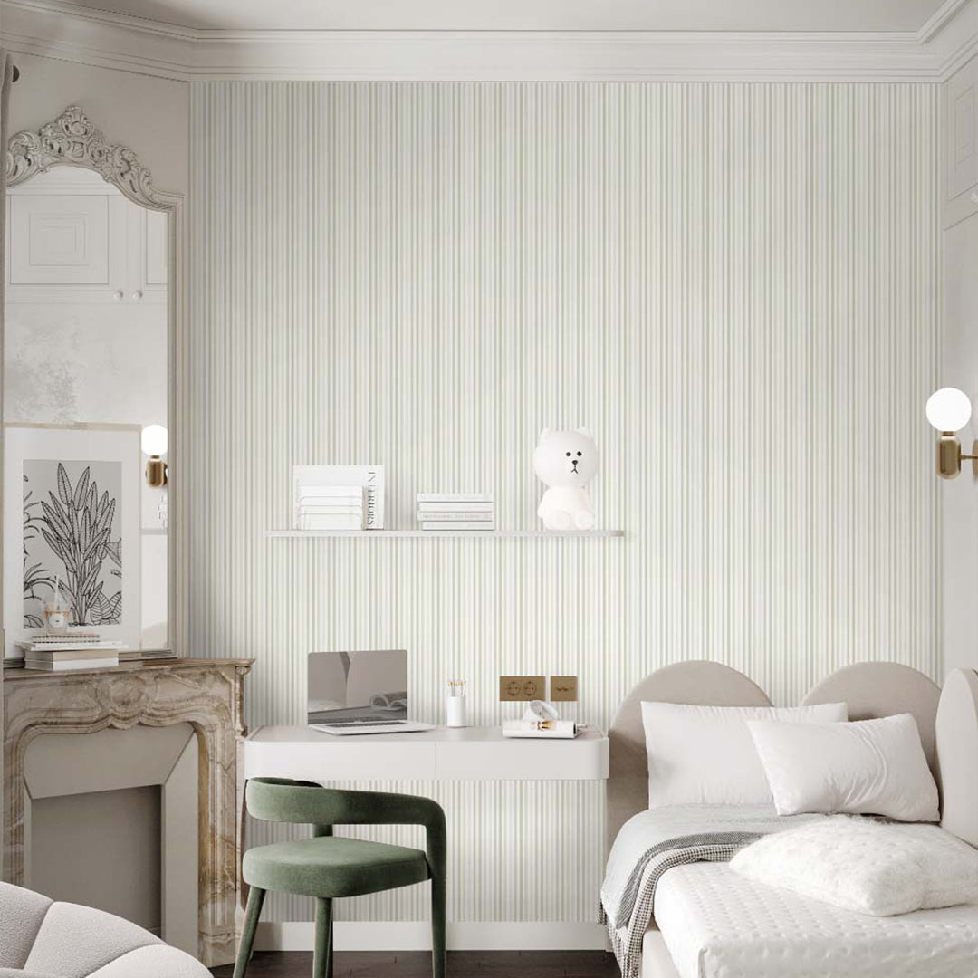 Pastel Green Stripes Wallpaper S005