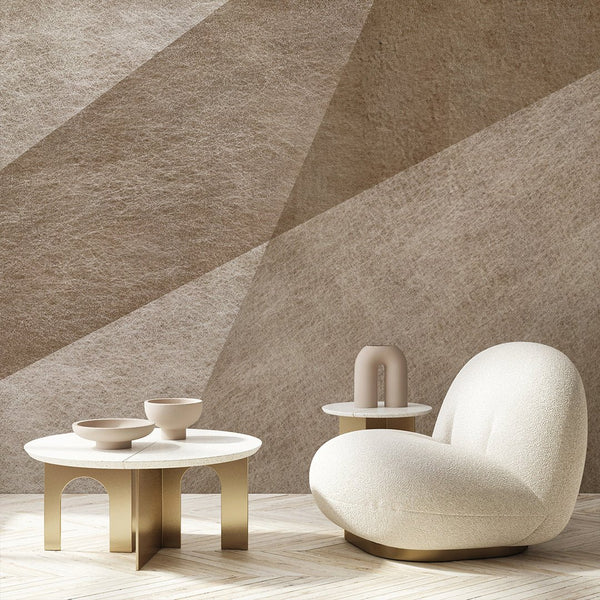 Brown Beige Shapes Wall Mural AM051 - CostaCover - Peel and stick Removable Wallpaper - about walls - Abstract - abstract lines