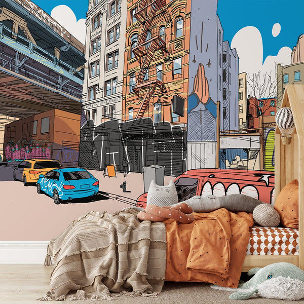 Street Comics Style Wall Mural CCM183 - CostaCover - Peel and stick Removable Wallpaper - Abstract - abstract arches - abstract floral