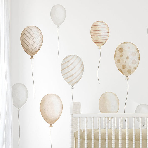 Beige Flying Balloons Wall Mural SM081 - CostaCover - Peel and stick Removable Wallpaper - Abstract - abstract wall art - abstract wallpaper
