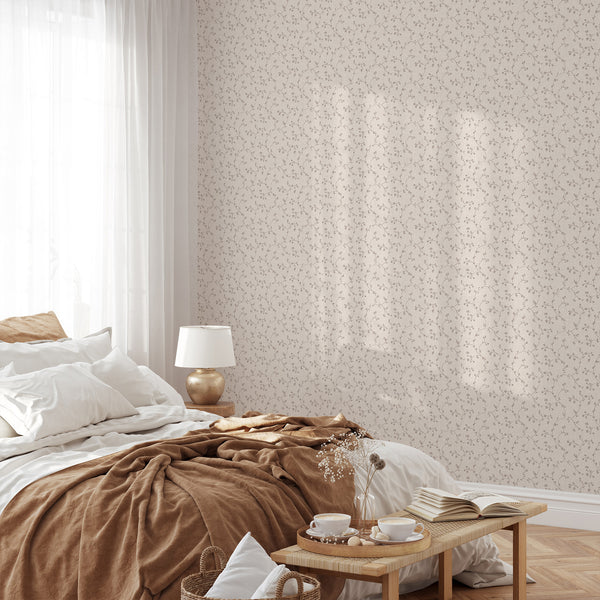 Beige Floral Vine Wallpaper L114
