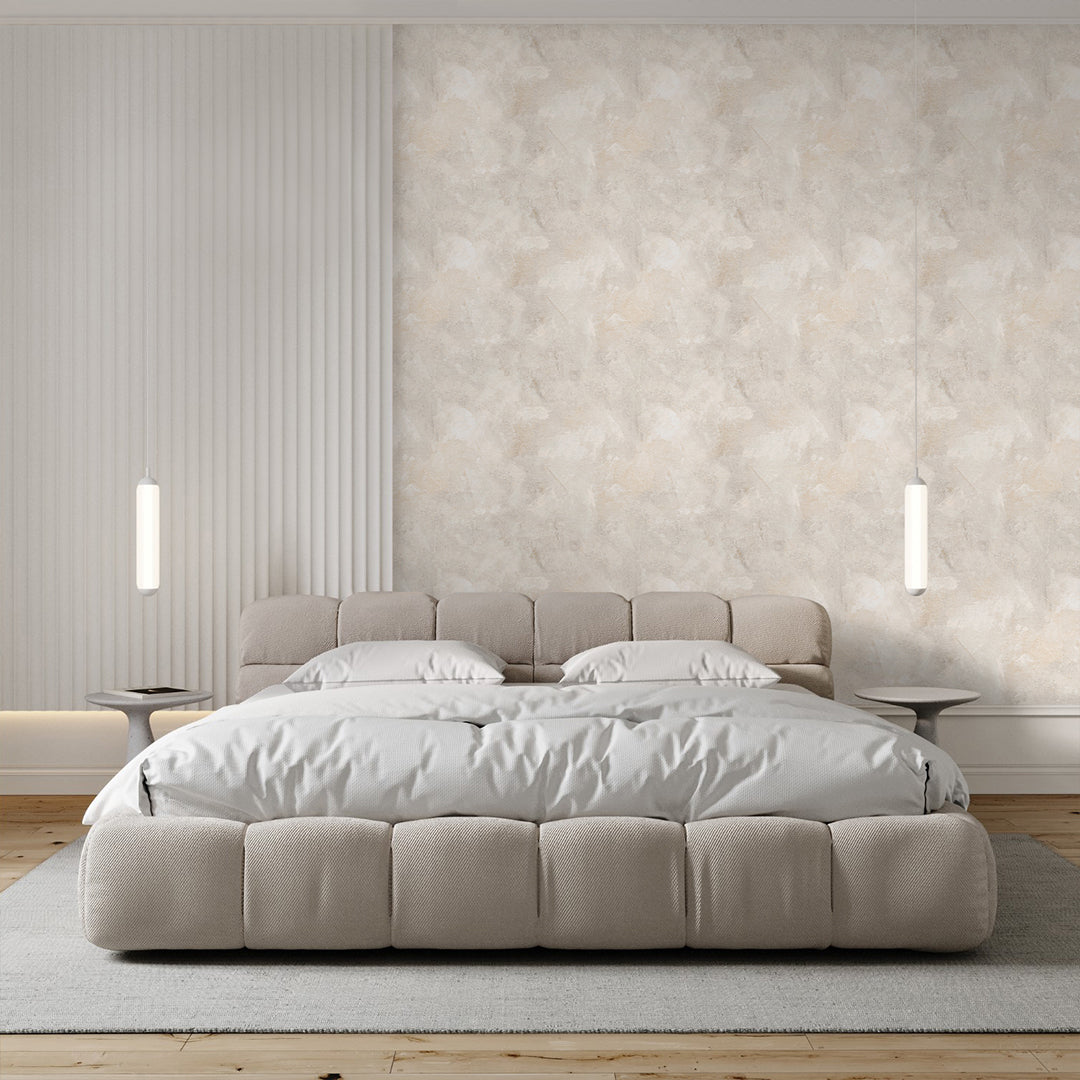 Beige Limewash Wallpaper A034