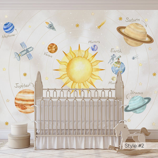 Solar System & Planets Wall Mural WM081 - CostaCover - Peel and stick Removable Wallpaper - abstract wallpaper - accent wallpaper - adhesive wallpaper
