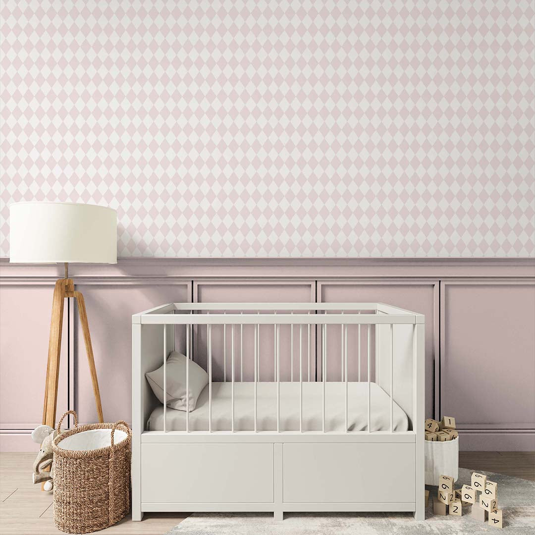 Pastel Pink Rhombus Wallpaper S025