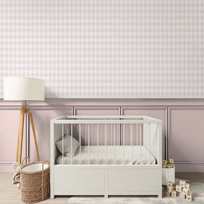 Pastel Pink Rhombus Wallpaper S025