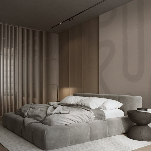 Brown & Beige Lines Wall Mural AM040 - CostaCover - Peel and stick Removable Wallpaper - about walls - Abstract - Abstract Labyrinth Lines