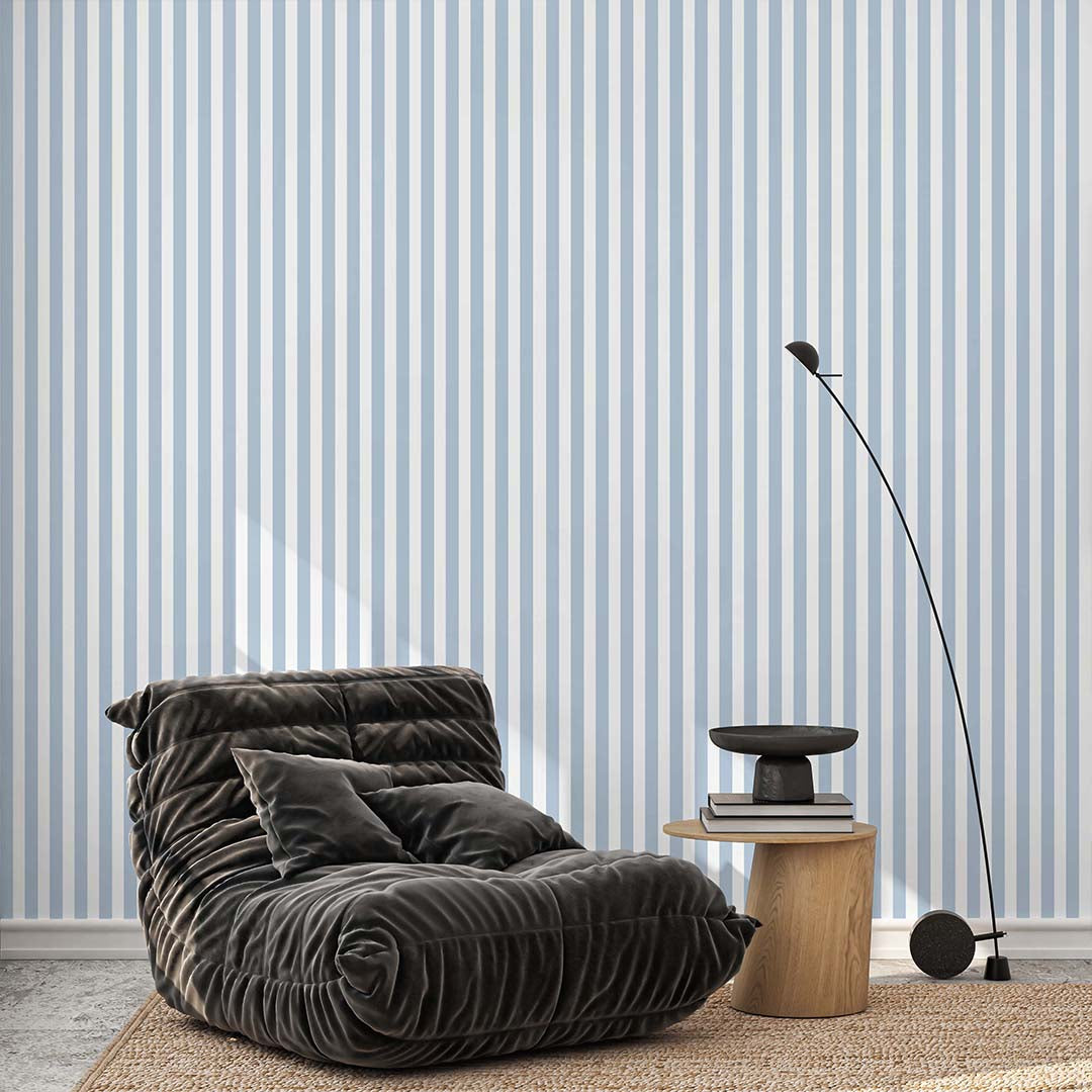 Light Blue Stripe Wallpaper S018