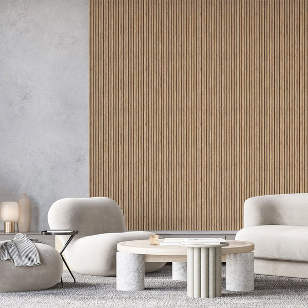 Wooden Light Oak Slat Panels Wallpaper A002 - CostaCover - Peel and stick Removable Wallpaper - abstract wall art - abstract wallpaper - accent wallpaper