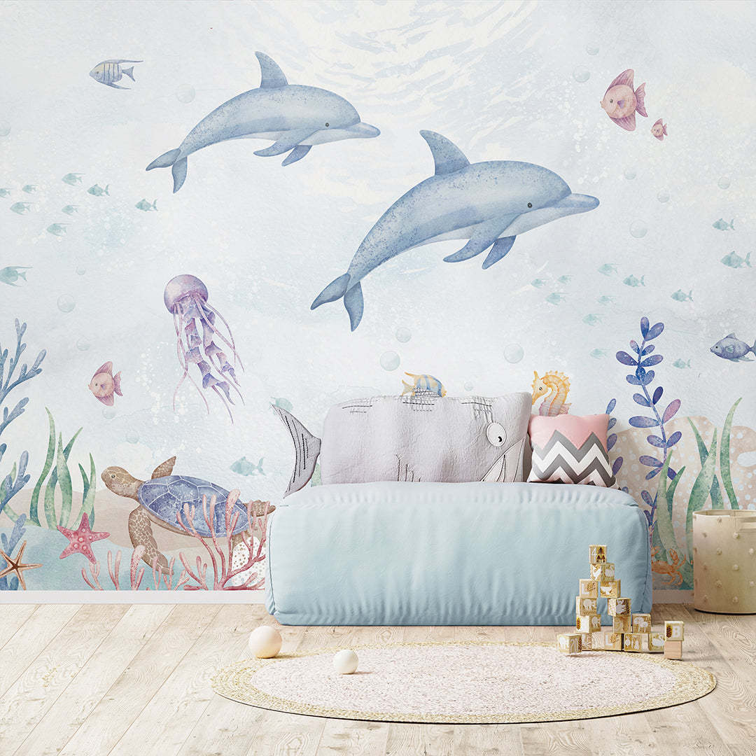 Blue Dolphins Wall Mural SM060