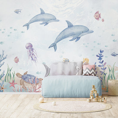Blue Dolphins Wall Mural SM060