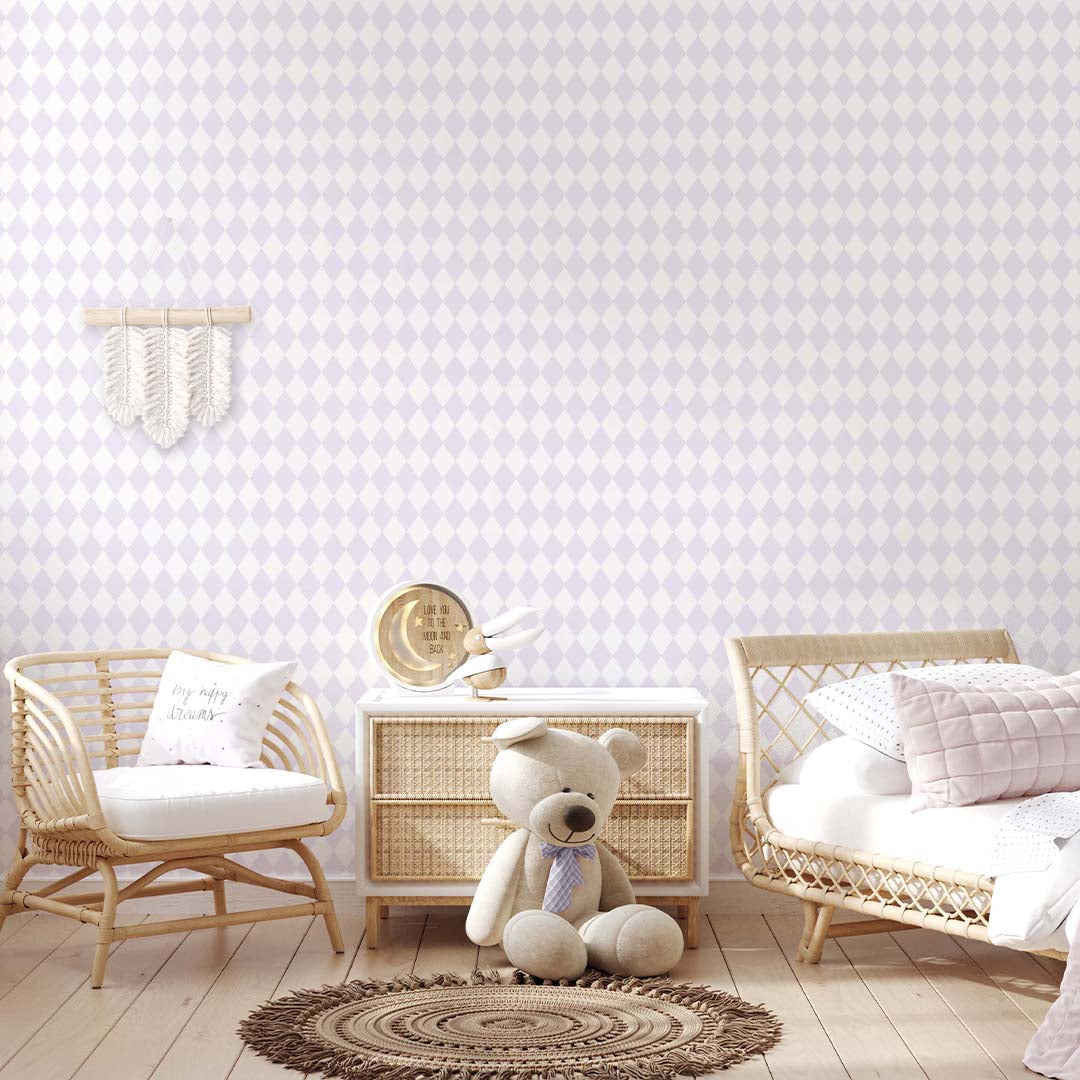 Pastel Purple Rhombus Wallpaper S026