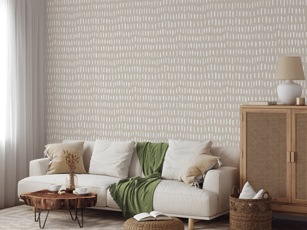 Beige Strokes Wallpaper W021 - CostaCover - Peel and stick Removable Wallpaper - Abstract - abstract lines - abstract wall art