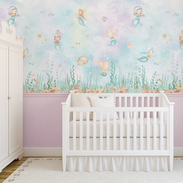 Mermaid Nursery Wall Mural LM007