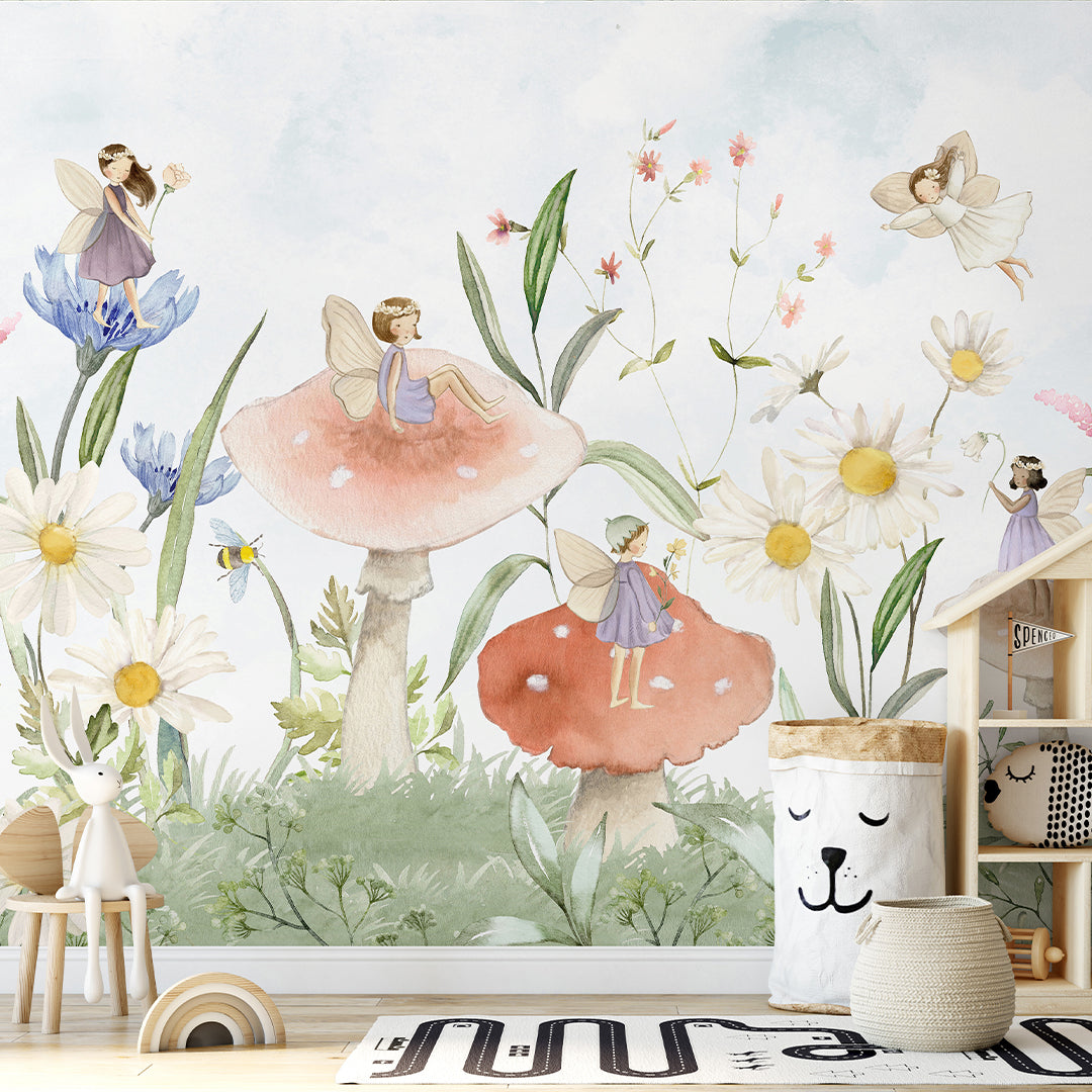 Fairies and Mushrooms Wall Mural SM051