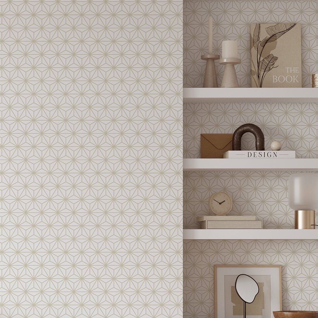 White Beige Prism Wallpaper
