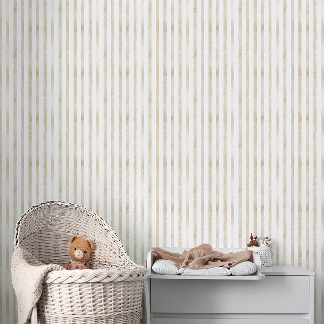 Beige Stripes Wallpaper S115