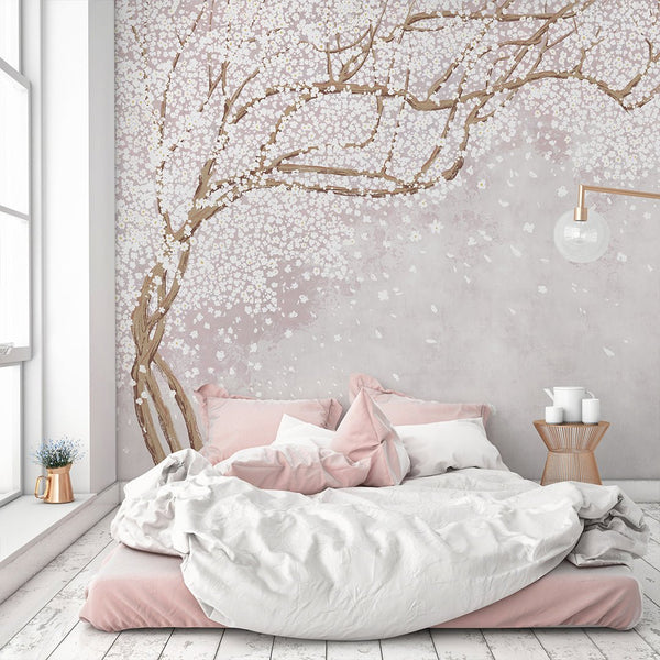 Falling Flower Petals Wall Mural CCM168 - CostaCover - Peel and stick Removable Wallpaper - abstract floral - abstract wall art - accent wallpaper