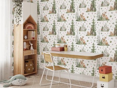 Forest Animals Self Adhesive Wallpaper W074