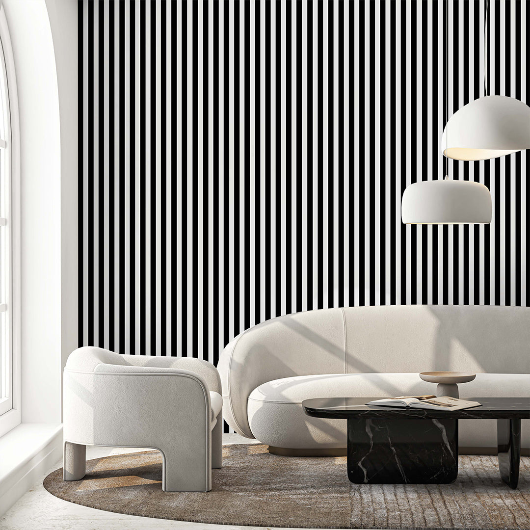 Black & White Stripes Wallpaper S031