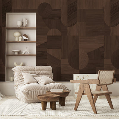 Dark Walnut Wood Texture Wall Mural AM098