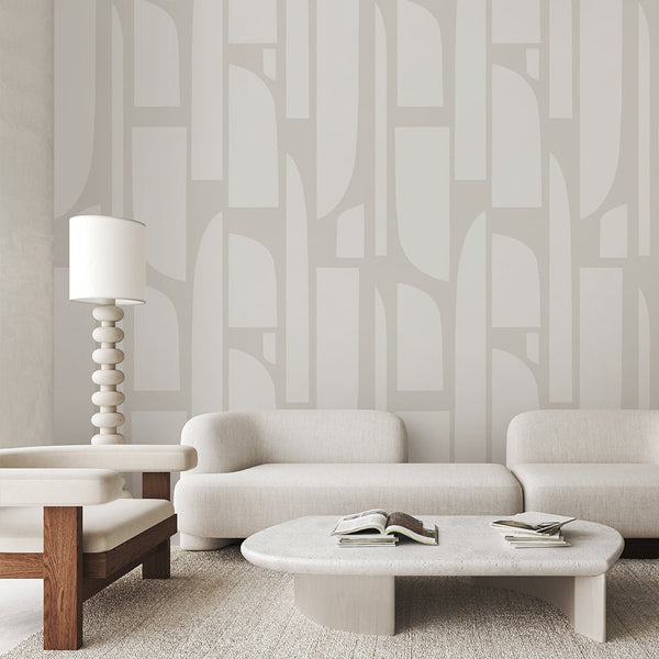 Neutral Geometric Shapes Wall Mural CCM159 - CostaCover - Peel and stick Removable Wallpaper - Abstract - abstract mural - abstract wall art