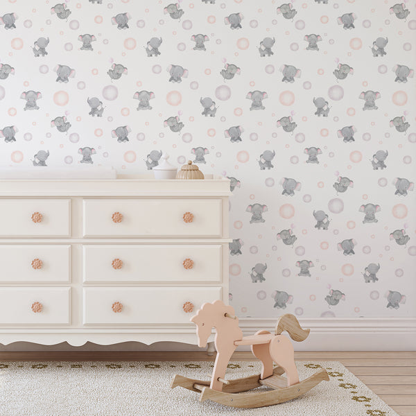 Elephant Nursery Wallpaper L139
