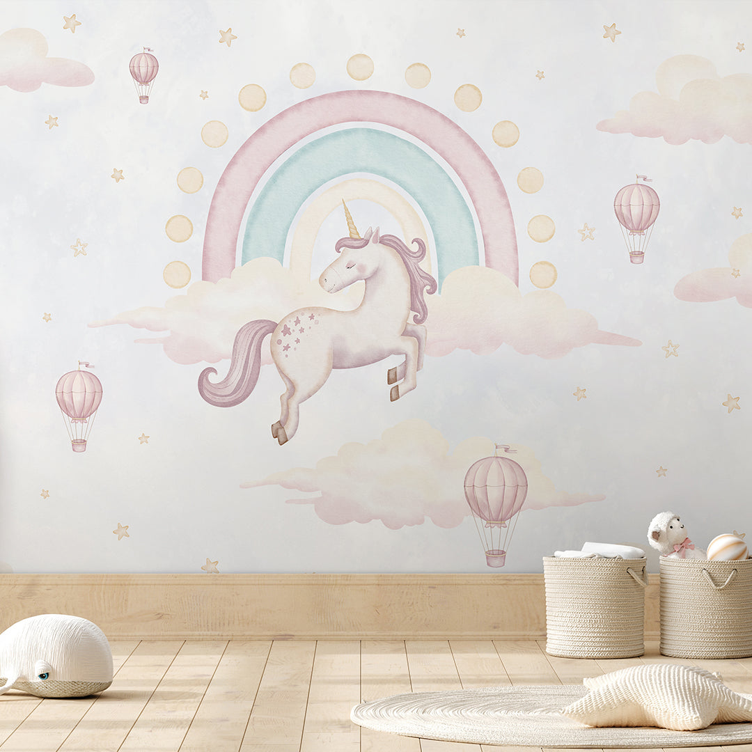 Unicorn & Rainbow Wall Mural AM136