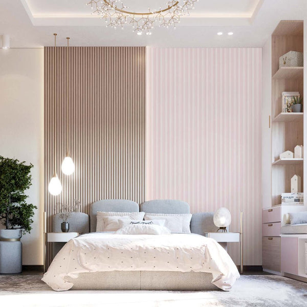 Pastel Pink Stripes Wallpaper S002 - CostaCover - Peel and stick Removable Wallpaper - Abstract - abstract lines - abstract wall art