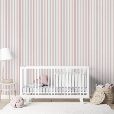 Pink Stripe Polka Dot Wallpaper A086