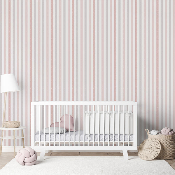 Pink Stripe Polka Dot Wallpaper A086