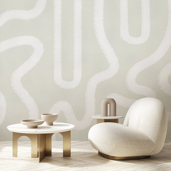 Light Pistachio Lines Wall Mural AM044 - CostaCover - Peel and stick Removable Wallpaper - about walls - Abstract - abstract lines