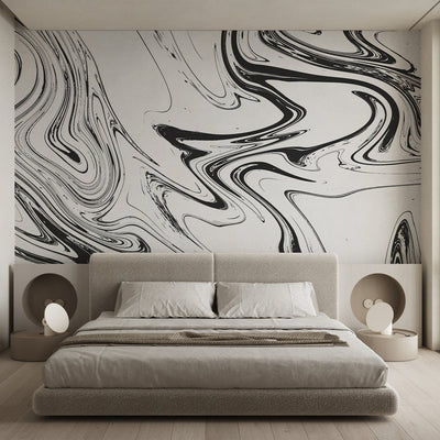 Black & White Marble Wall Mural AM054