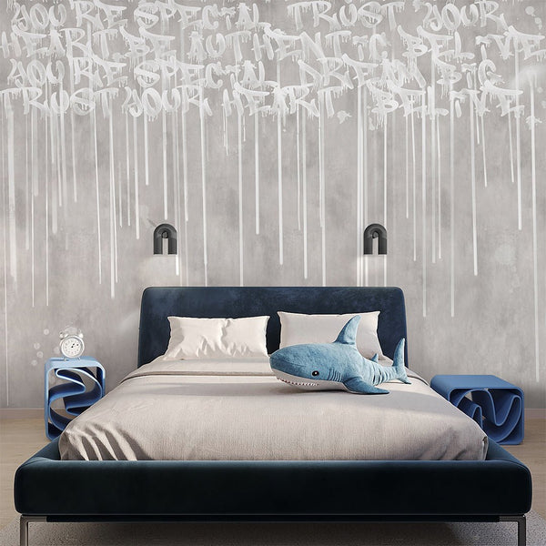 Motivational Graffiti Wall Mural AM122 - CostaCover - Peel and stick Removable Wallpaper - abstract wallpaper - accent wallpaper - adhesive wallpaper