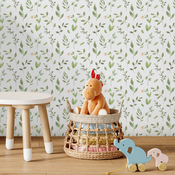 Green Botanical Nursery Wallpaper L136
