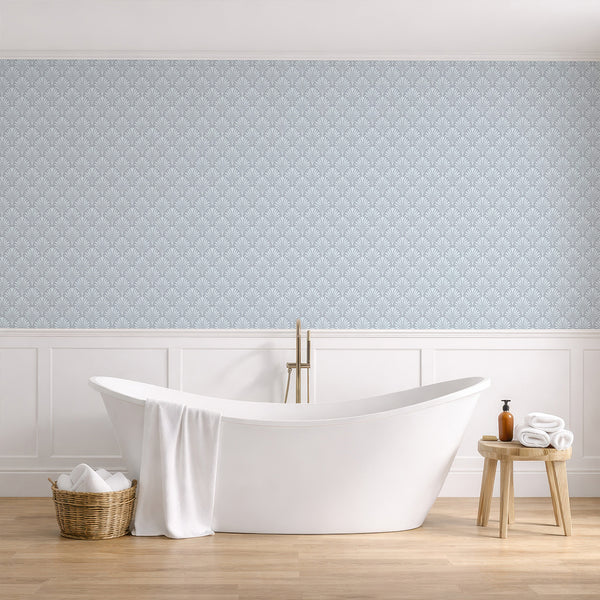 Dusty Blue Botanical Leaves L022