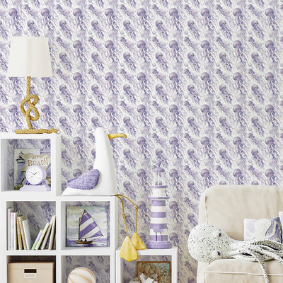 Purple Tiny Jellyfish Wallpaper S089