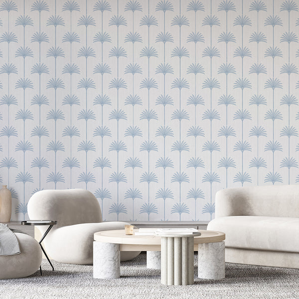 Soft Blue Palm Tree Wallpaper A134