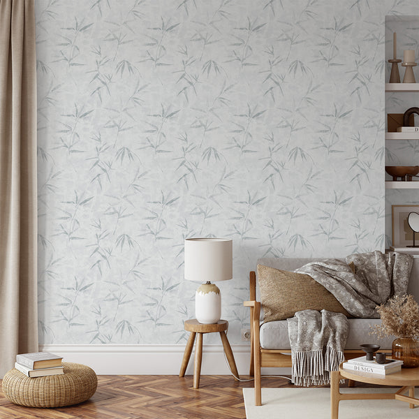 Gray Bamboo Leaves Wallpaper CC363