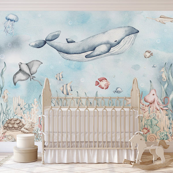Undersea World Wall Mural WM055 - CostaCover - Peel and stick Removable Wallpaper - abstract wallpaper - adhesive wallpaper - animal print