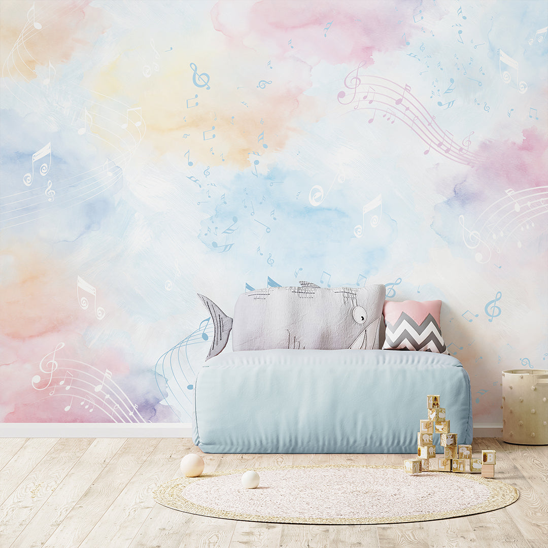 Watercolor Music Notes Wall Mural SM102