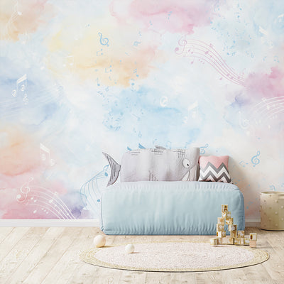 Watercolor Music Notes Wall Mural SM102