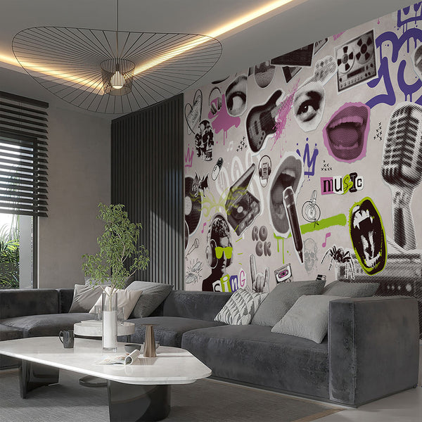 Rock Music Collage Wall Mural SM106