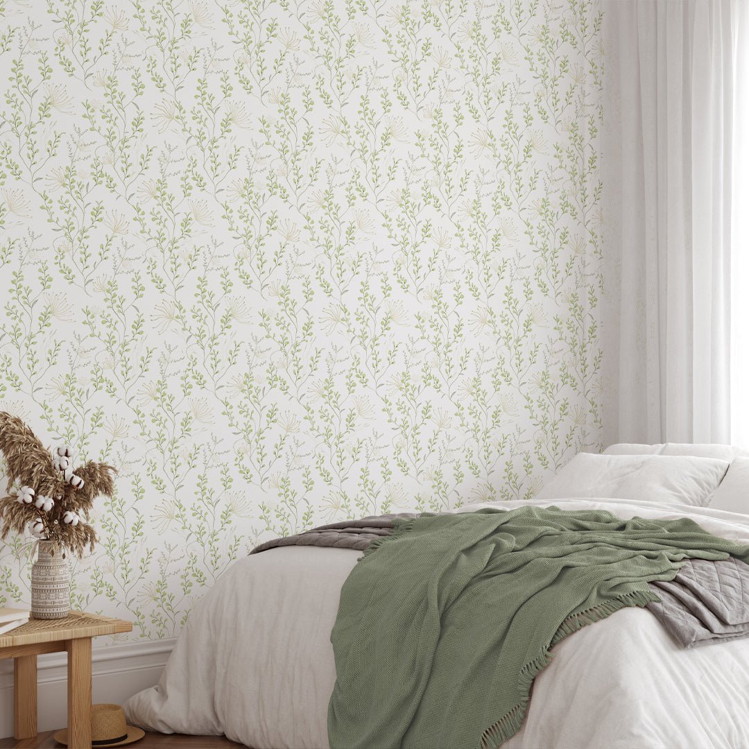 Green Wildflowers Wallpaper W046 – CostaCover