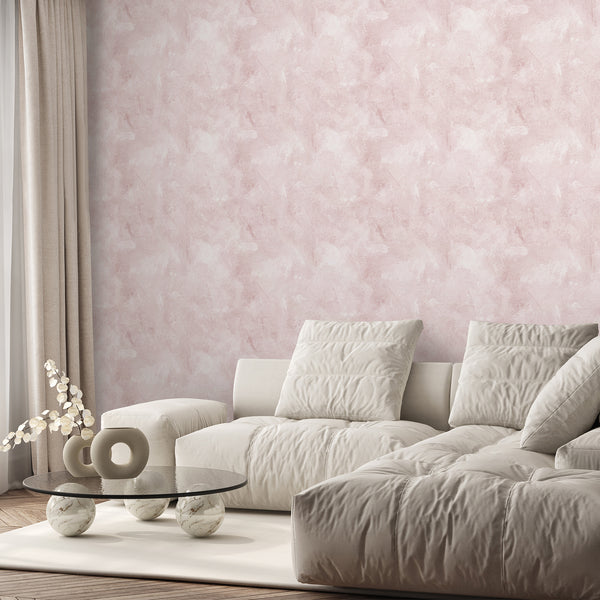 Light Pink Limewash Wallpaper A038