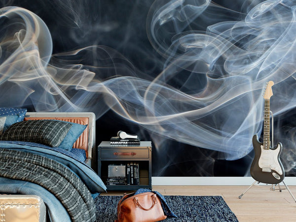 Black Gray Smoke Wall Mural CCM028 - CostaCover - Peel and stick Removable Wallpaper - 3d wall murals - 3d wall painting - Abstract