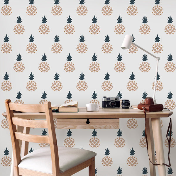 Minimalistic Pineapple Wallpaper CC224 - CostaCover - Peel and stick Removable Wallpaper - adhesive wallpaper - Backsplash panels - bathroom wallpaper